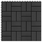 11 pcs Decking Tiles WPC 30x30 cm 1 sqm Black