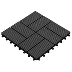 11 pcs Decking Tiles WPC 30x30 cm 1 sqm Black