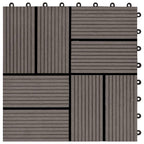 11 pcs Decking Tiles WPC 30x30 cm 1 sqm Dark Brown