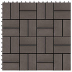 11 pcs Decking Tiles WPC 30x30 cm 1 sqm Dark Brown