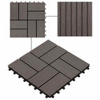 11 pcs Decking Tiles WPC 30x30 cm 1 sqm Dark Brown