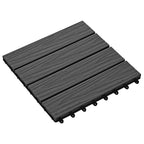 11 pcs Decking Tiles Deep Embossed WPC 30x30 cm 1 sqm Black