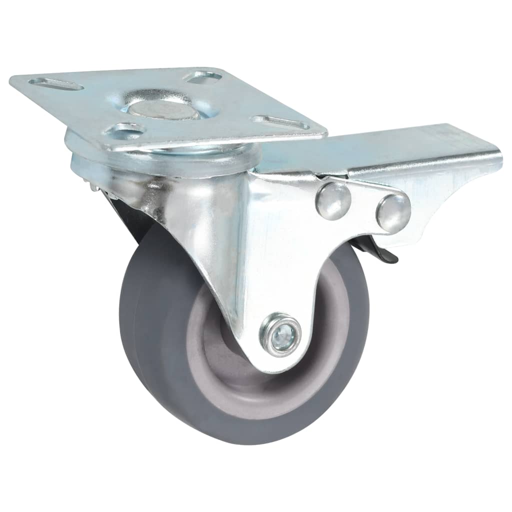 Swivel Casters With Double Brakes 4 Pcs 50 Mm