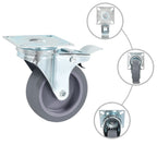 Swivel Casters With Double Brakes 4 Pcs 75 Mm