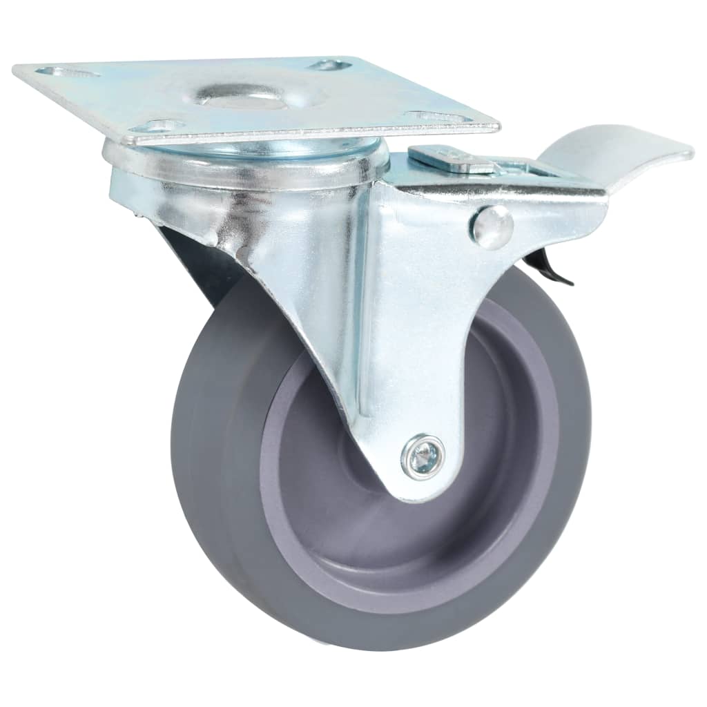 Swivel Casters With Double Brakes 4 Pcs 75 Mm