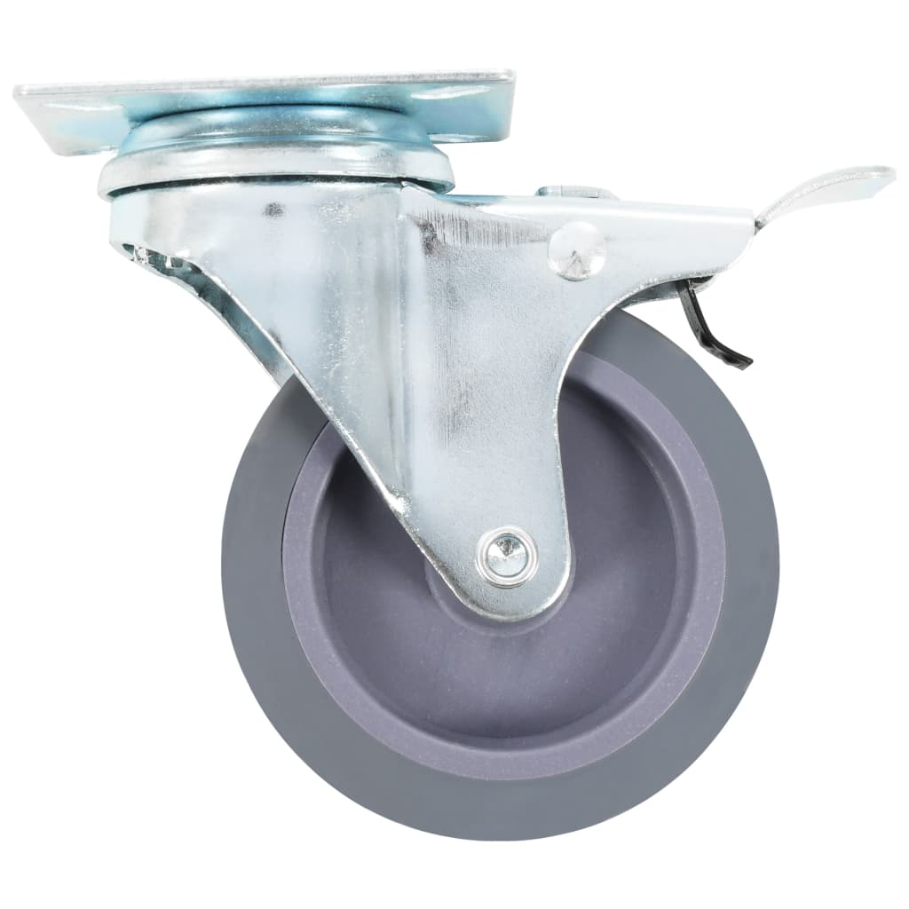 Swivel Casters With Double Brakes 4 Pcs 75 Mm