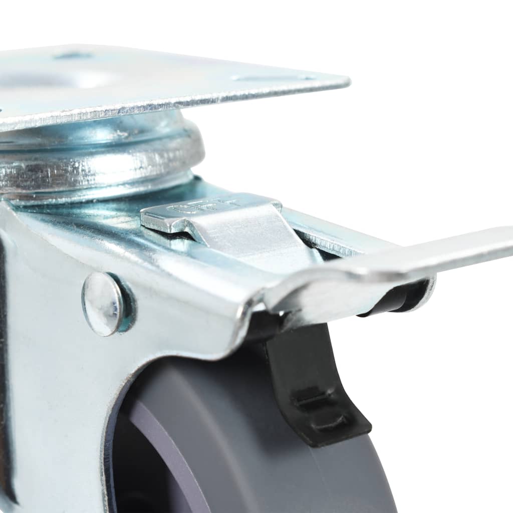 Swivel Casters With Double Brakes 4 Pcs 75 Mm