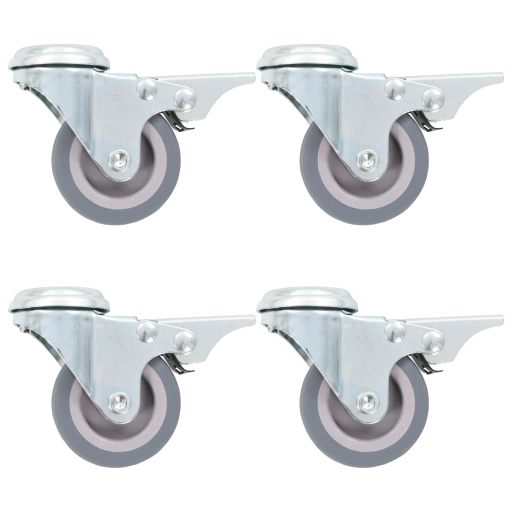 8 Pcs Bolt Hole Swivel Casters 50 Mm