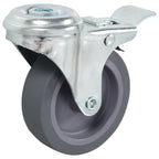 Bolt Hole Swivel Casters With Double Brakes 4 Pcs 75 Mm