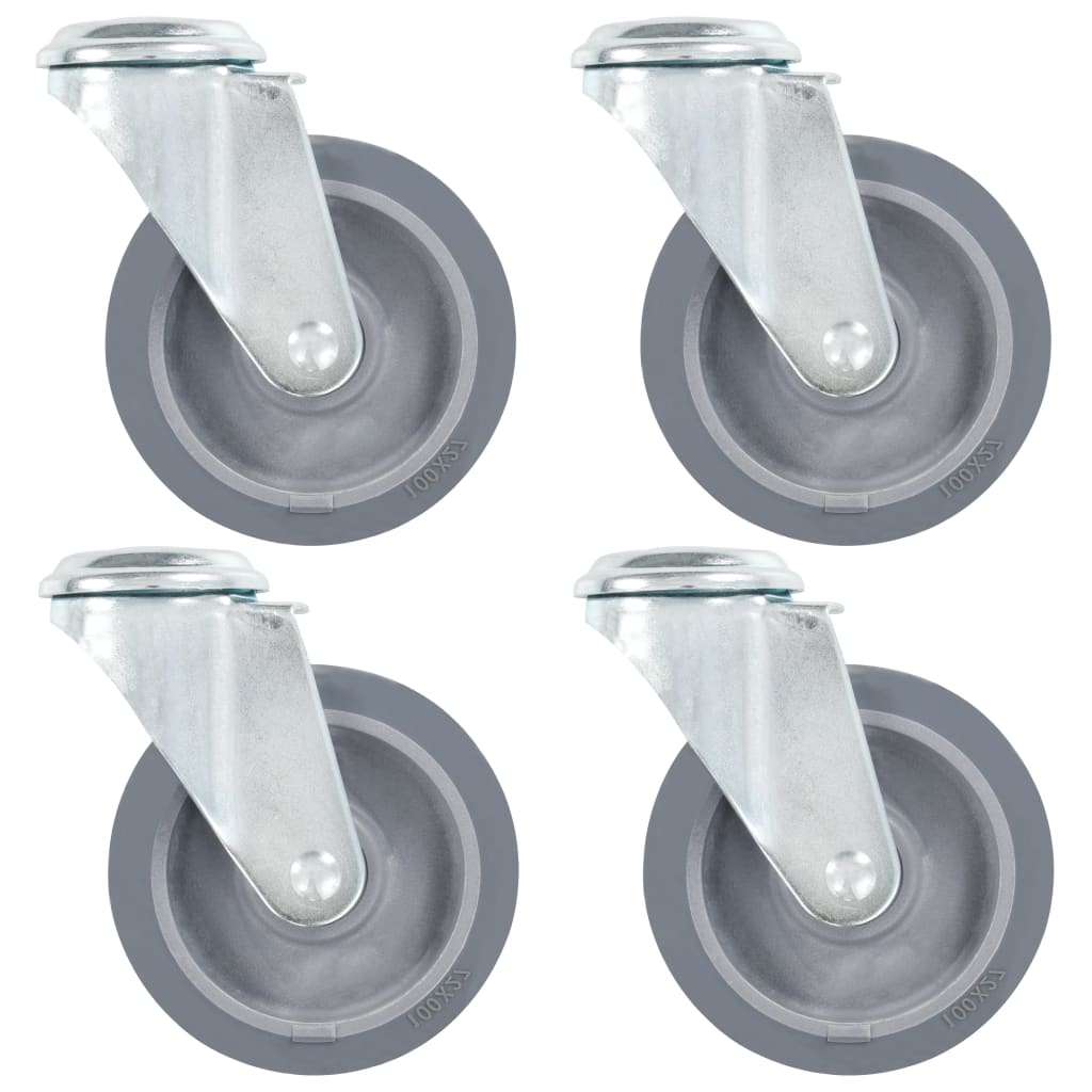 Bolt Hole Swivel Casters 4 Pcs 100 Mm