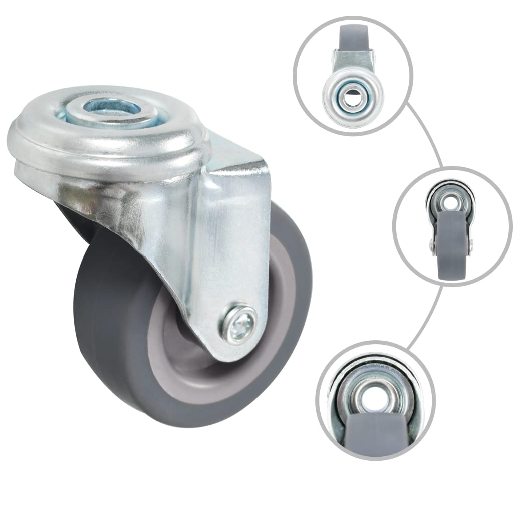 Bolt Hole Swivel Casters 4 Pcs 50 Mm