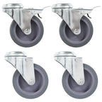 Bolt Hole Swivel Casters 4 Pcs 75 Mm