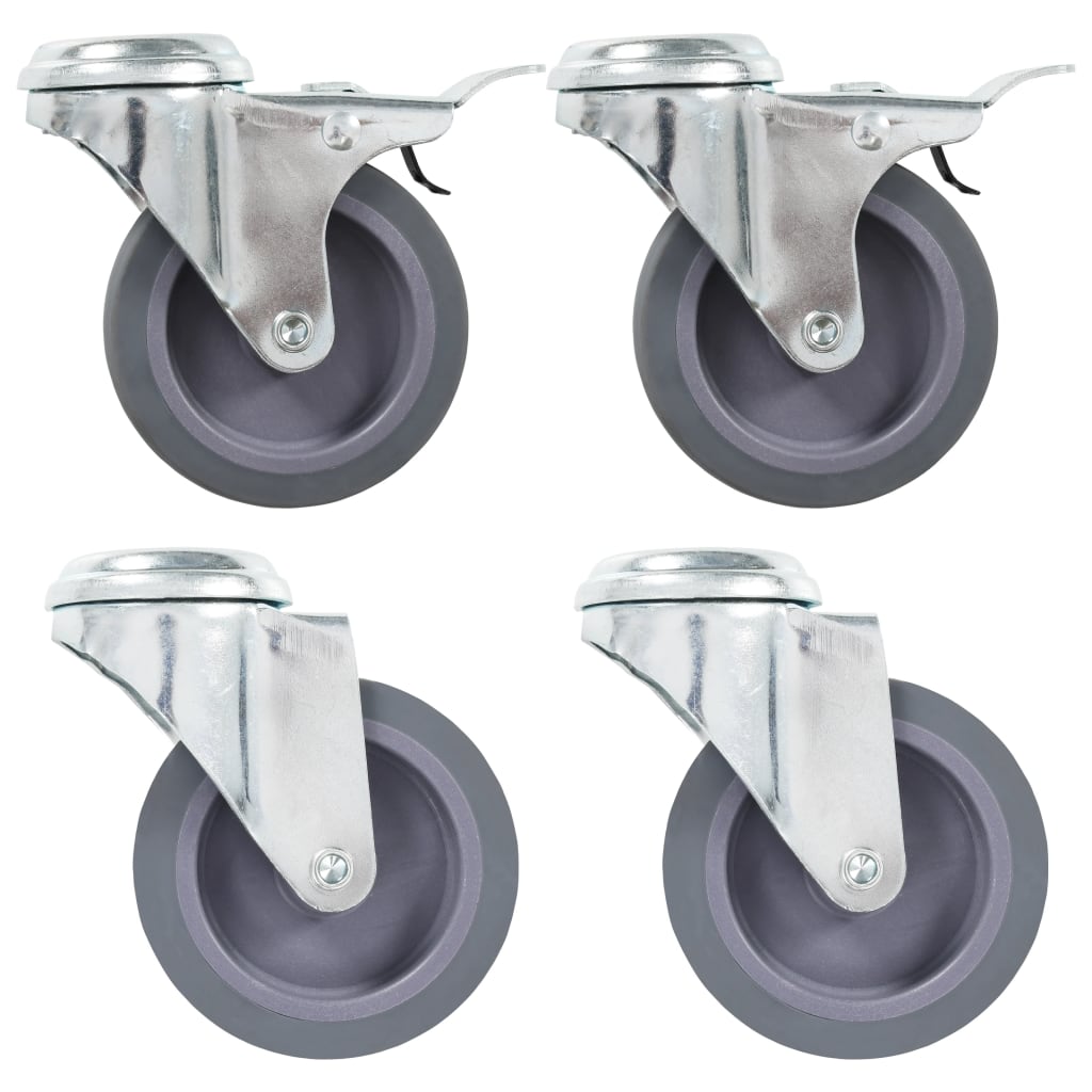 Bolt Hole Swivel Casters 4 Pcs 75 Mm