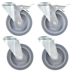 8 Pcs Bolt Hole Swivel Casters 100 Mm