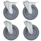 Bolt Hole Swivel Casters 4 Pcs 125 Mm