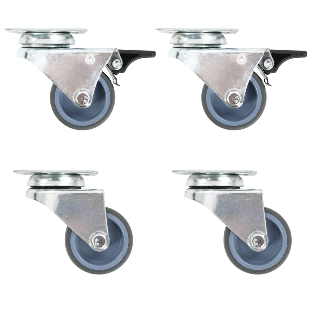 Twin-Wheel Swivel Casters 4 Pcs 50 Mm