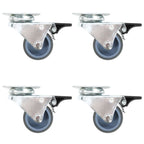 12 Pcs Twin-Wheel Swivel Casters 50 Mm