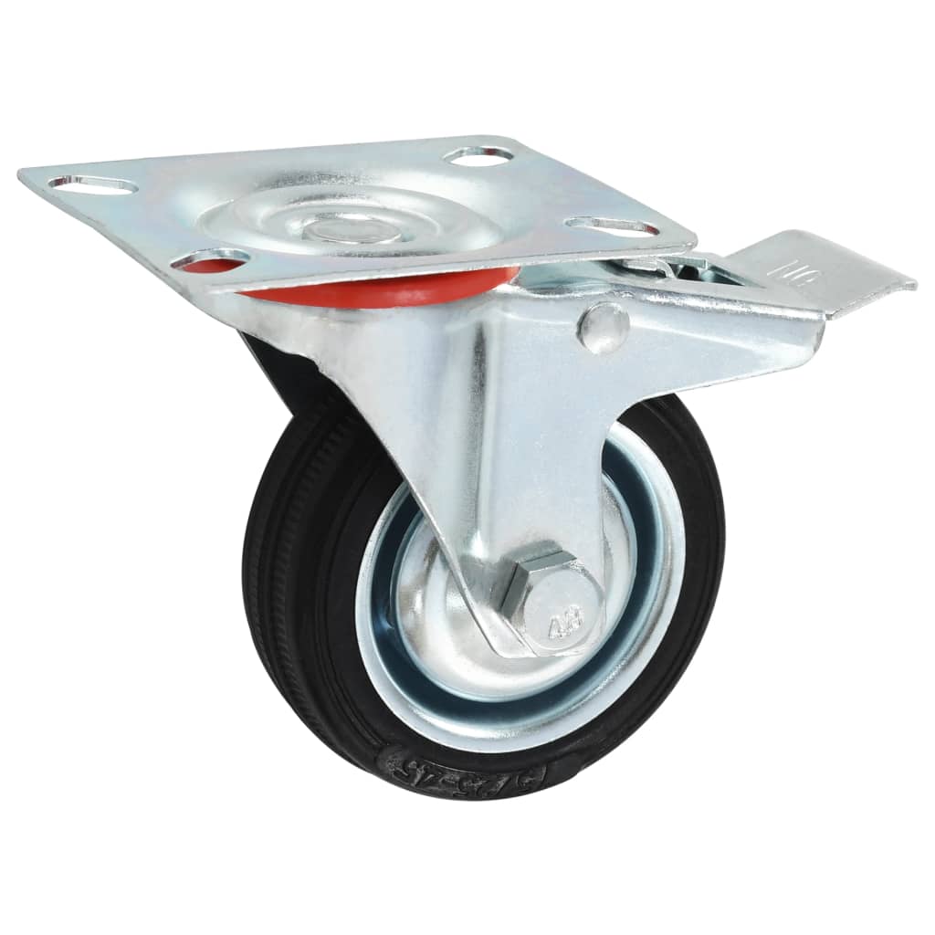 Swivel Casters With Double Brakes 4 Pcs 75 Mm