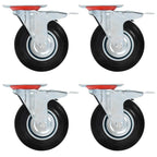 Swivel Casters With Double Brakes 4 Pcs 125 Mm