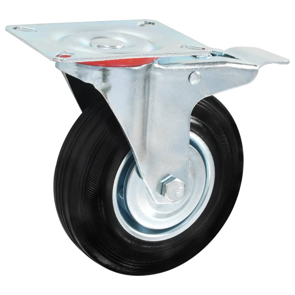 Swivel Casters With Double Brakes 4 Pcs 125 Mm