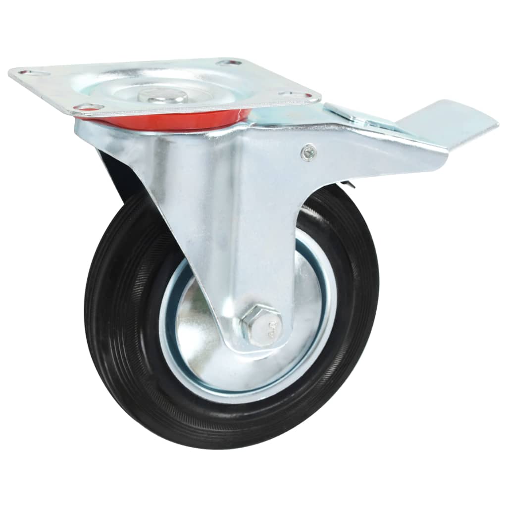 Swivel Casters With Double Brakes 4 Pcs 160 Mm