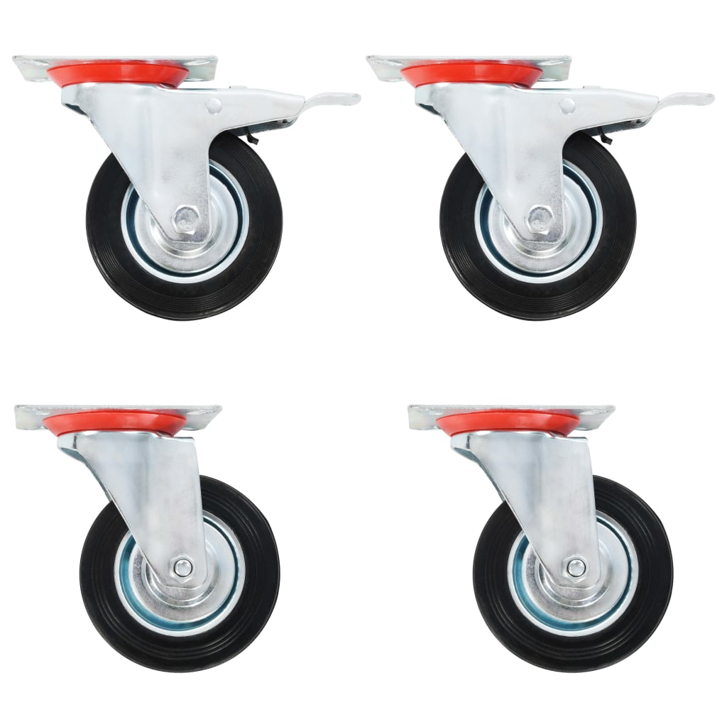 8 Pcs Swivel Casters 100 Mm