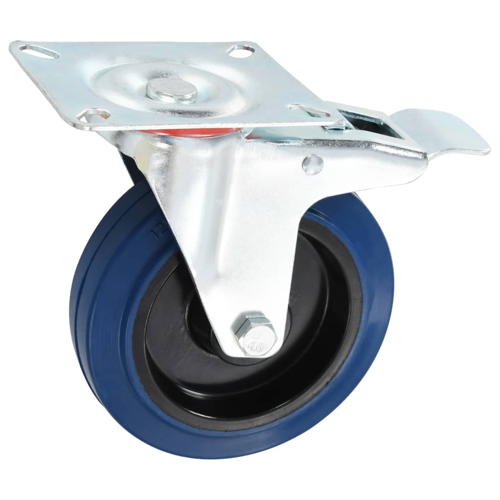 Swivel Casters With Double Brakes 4 Pcs 125 Mm