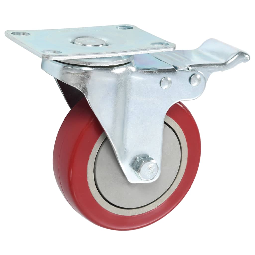 Swivel Casters With Double Brakes 4 Pcs 100 Mm