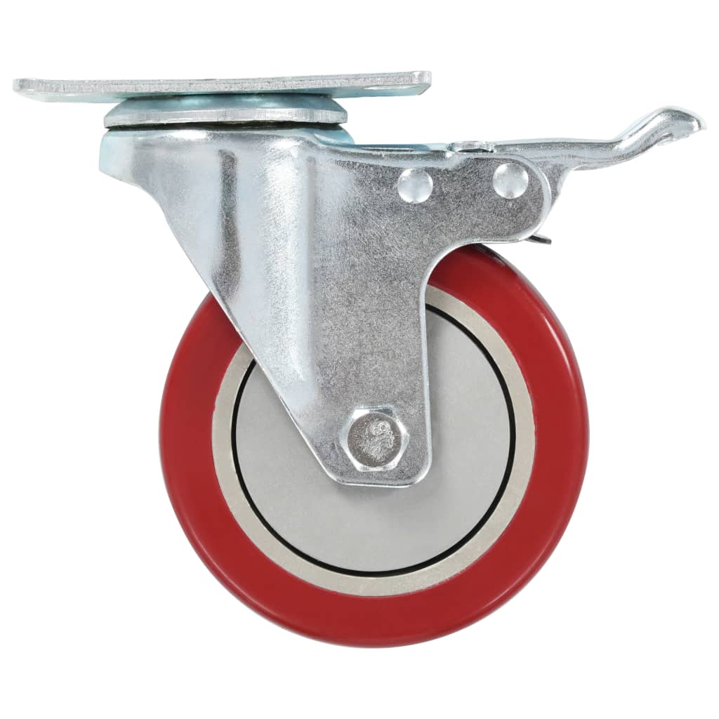 Swivel Casters With Double Brakes 4 Pcs 100 Mm