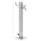 Garden Water Column Stainless Steel Square 65 cm