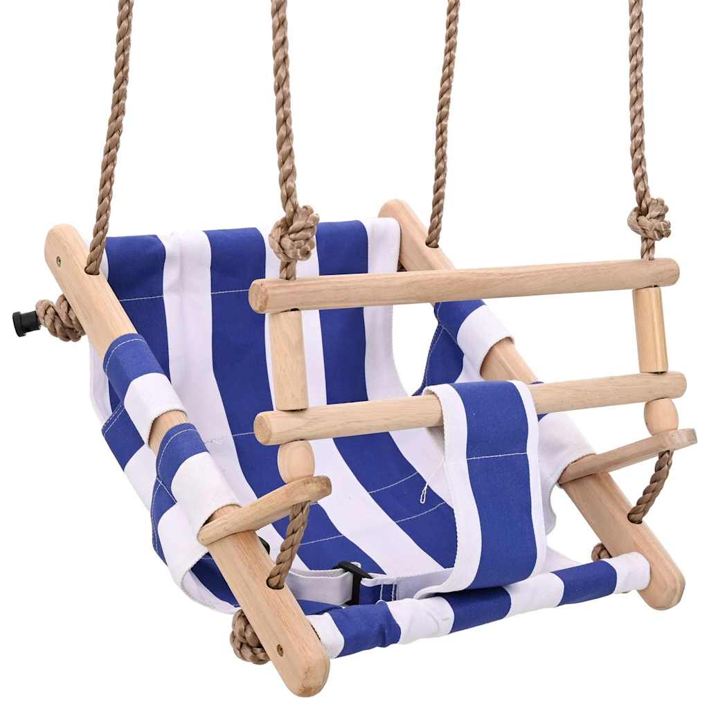 Baby Swing With Safety Belt Cotton Wood Blue