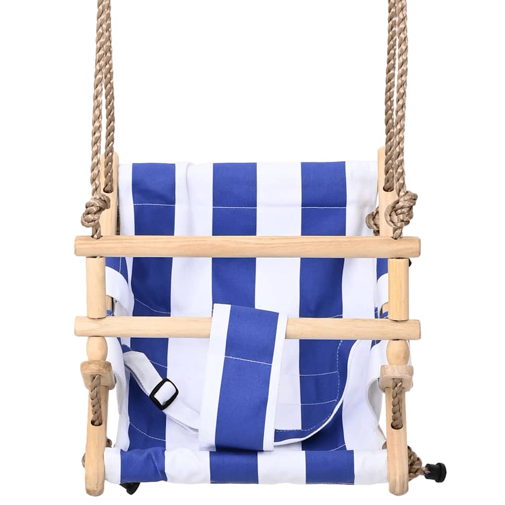 Baby Swing with Safety Belt Cotton Wood Blue