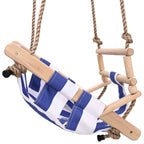 Baby Swing With Safety Belt Cotton Wood Blue