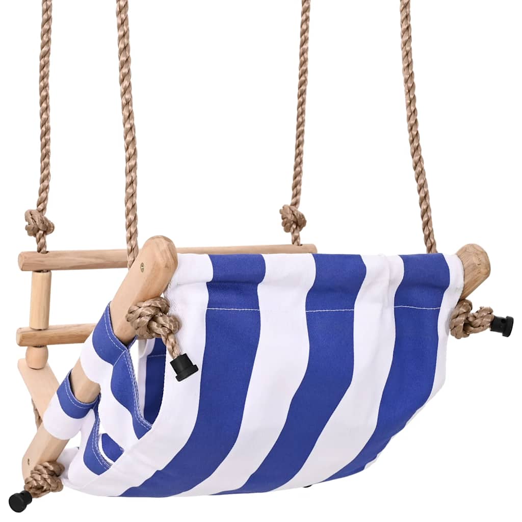 Baby Swing With Safety Belt Cotton Wood Blue