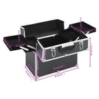 Make-up Case 38x23x34 cm Black Aluminium