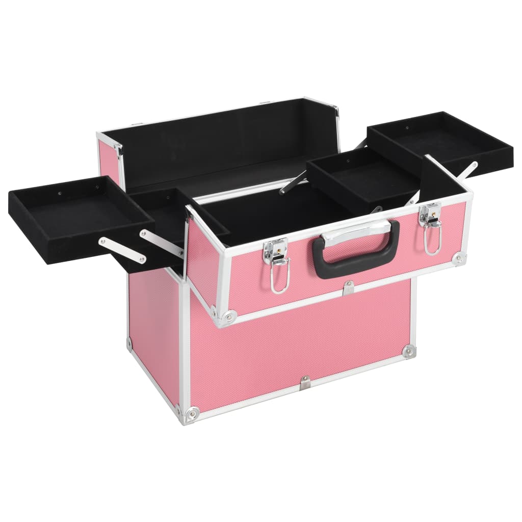 Make-up Case 38x23x34 cm Pink Aluminium