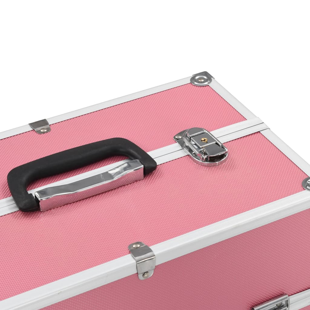 Make-up Case 38x23x34 cm Pink Aluminium