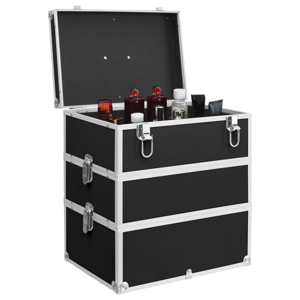 Make-up Case 37x24x40 cm Black Aluminium