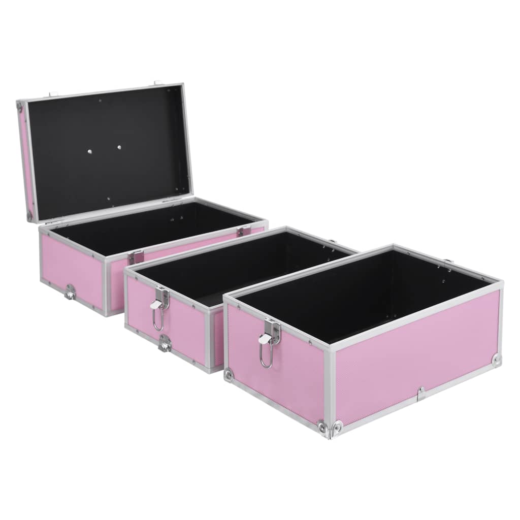 Make-up Case 37x24x40 cm Pink Aluminium