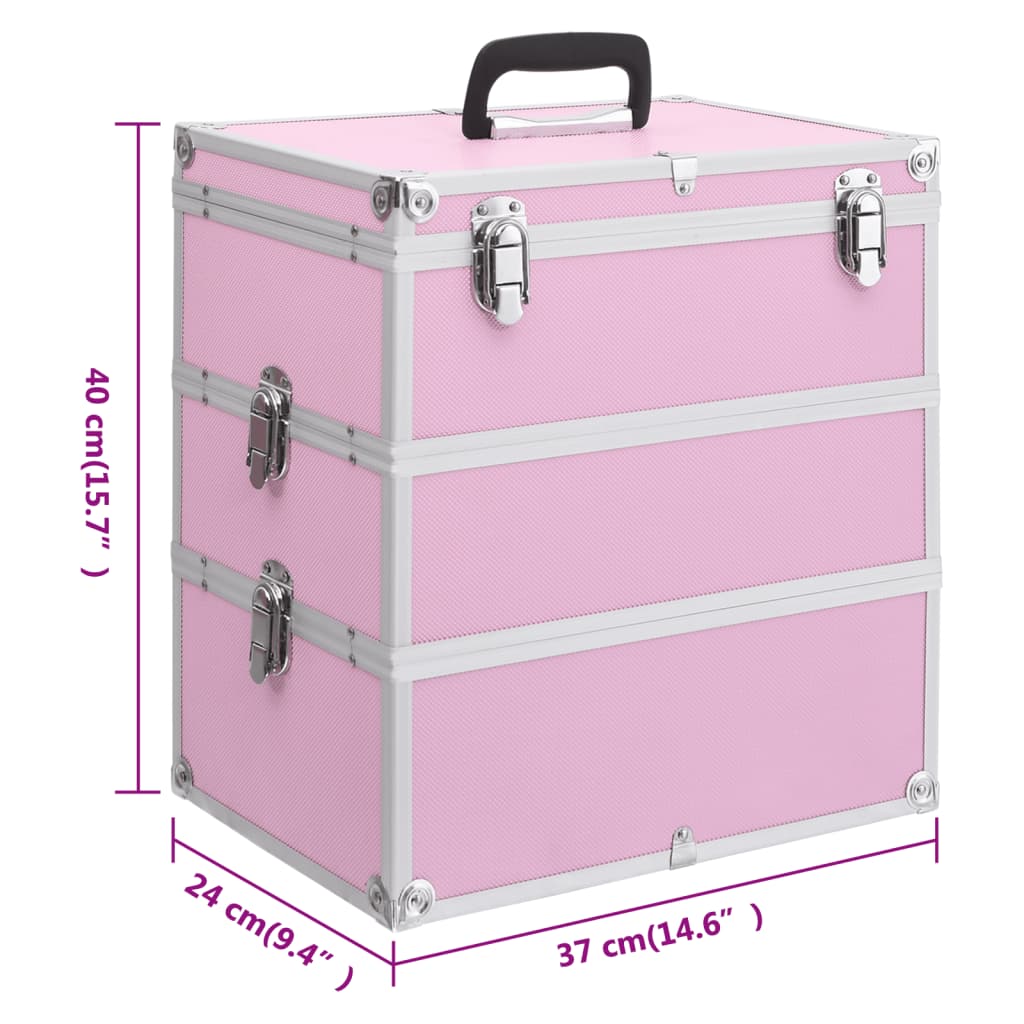 Make-up Case 37x24x40 cm Pink Aluminium