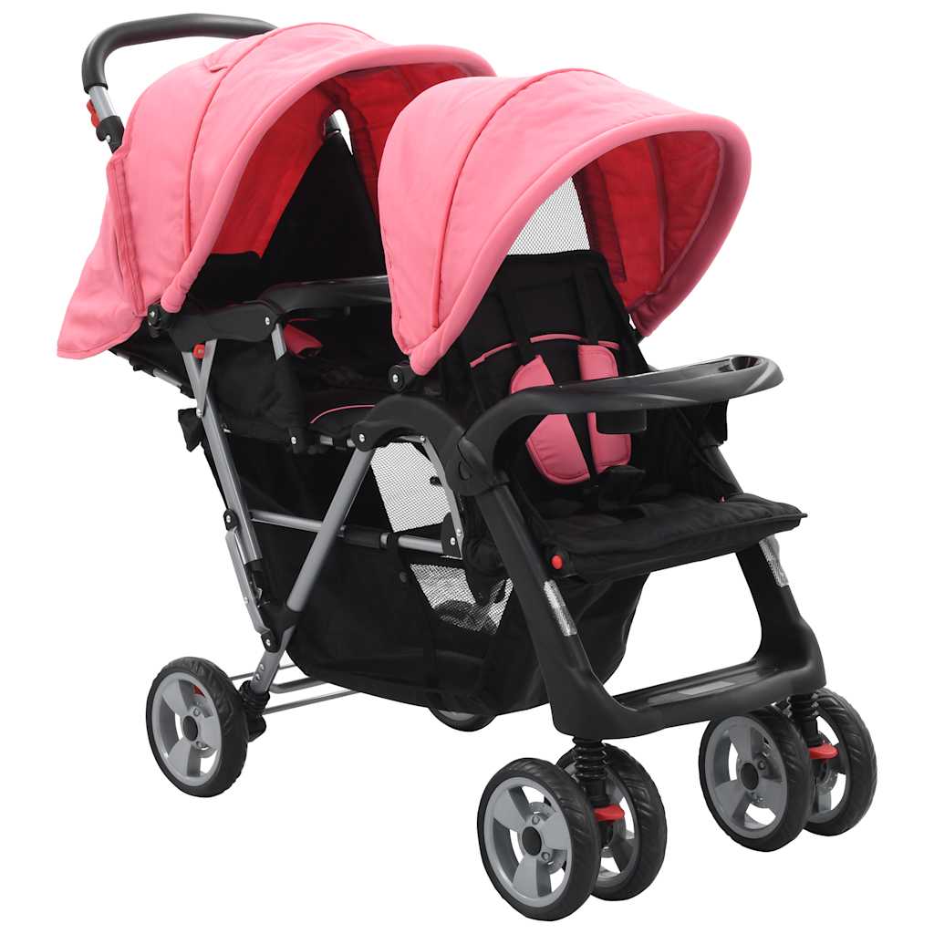 Tandem Stroller Steel And Black