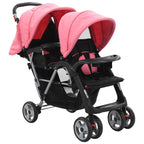 Tandem Stroller Steel And Black