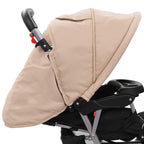 Tandem Stroller Taupe And Black Steel