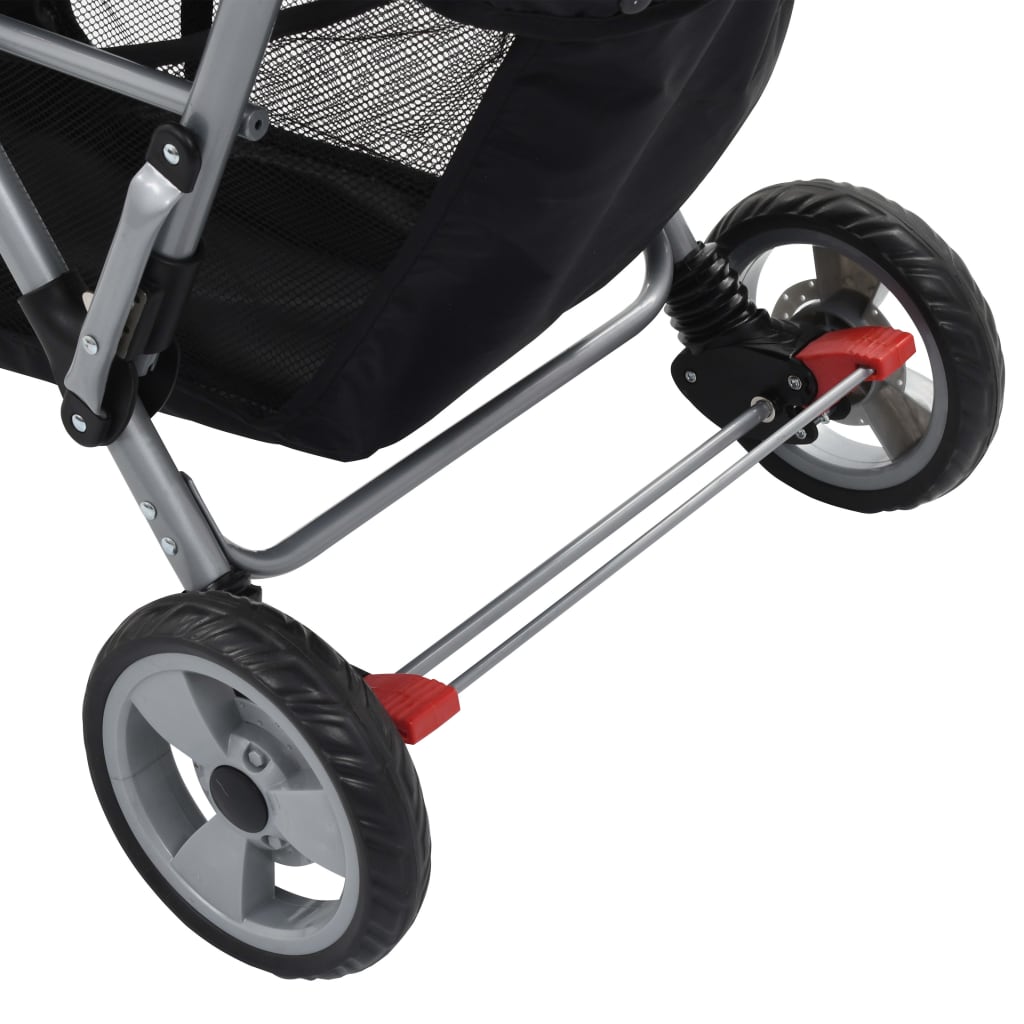 Tandem Stroller Taupe And Black Steel