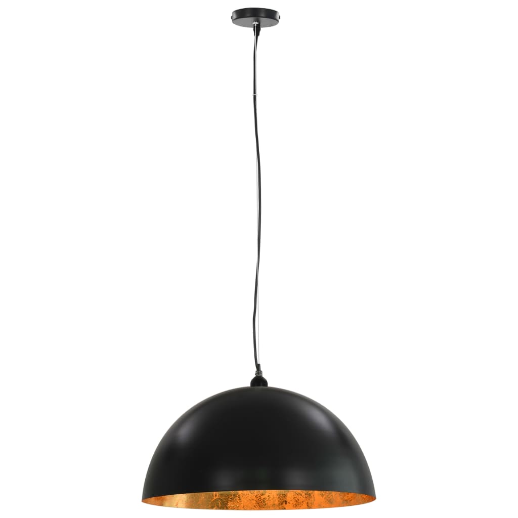 Ceiling Lamps 2 pcs Black and Gold Semi-spherical 50 cm E27
