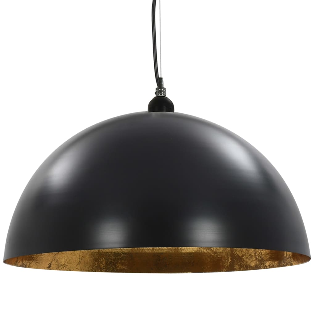 Ceiling Lamps 2 pcs Black and Gold Semi-spherical 50 cm E27