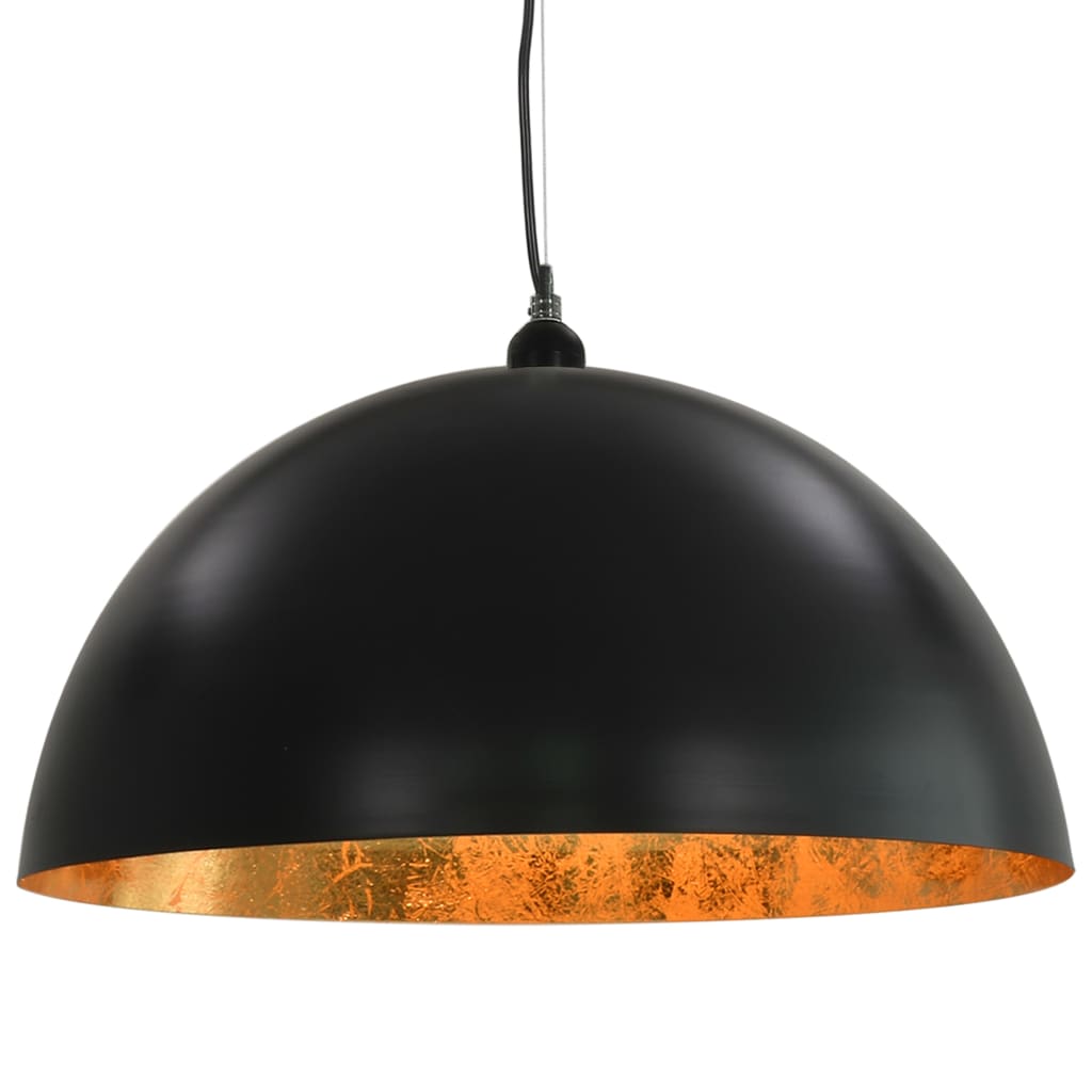Ceiling Lamps 2 pcs Black and Gold Semi-spherical 50 cm E27