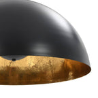 Ceiling Lamps 2 pcs Black and Gold Semi-spherical 50 cm E27