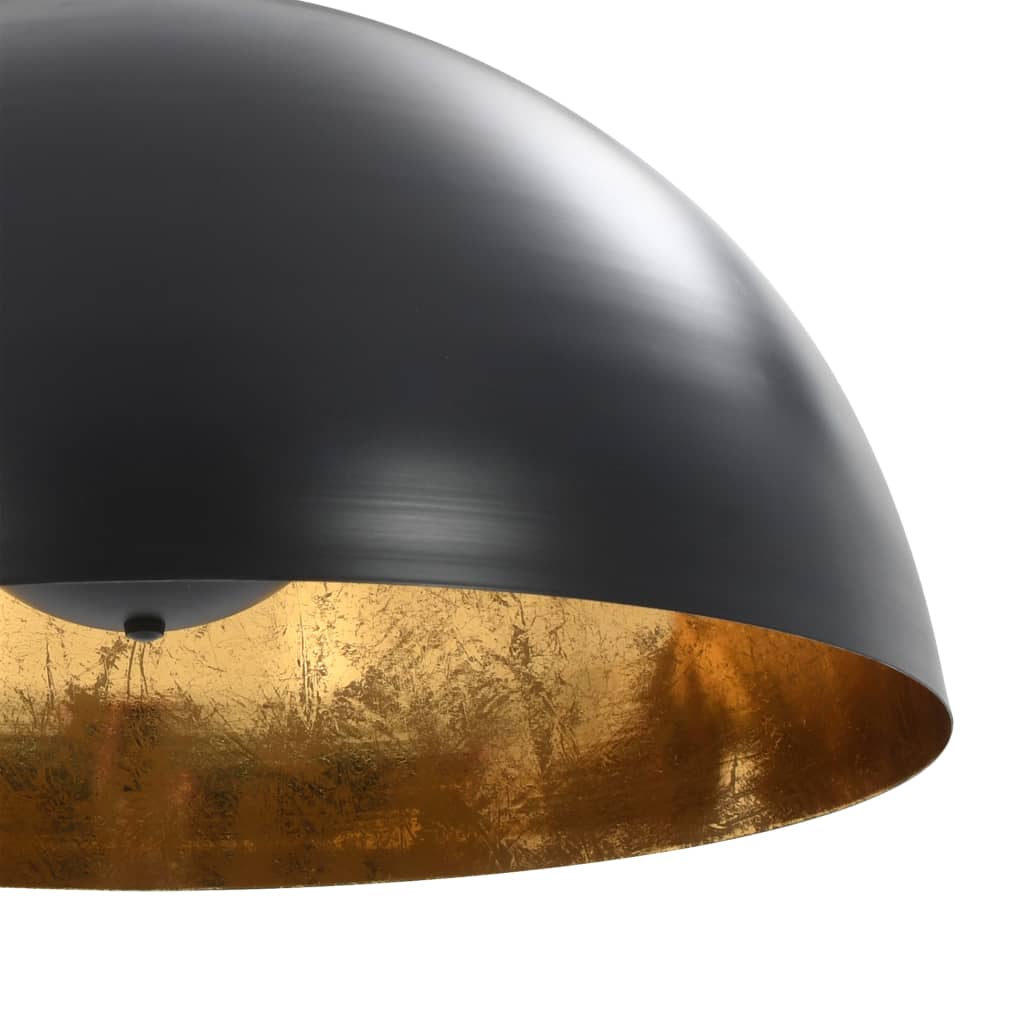 Ceiling Lamps 2 pcs Black and Gold Semi-spherical 50 cm E27