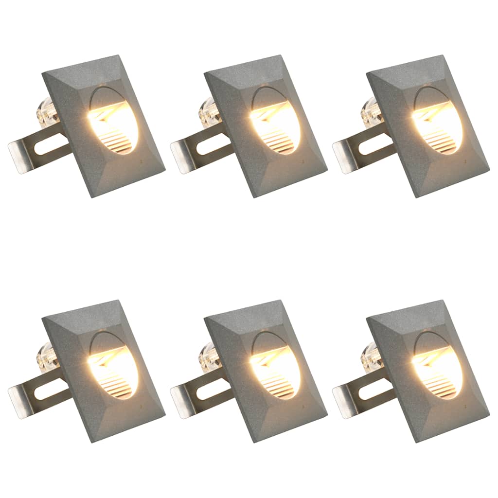 Outdoor LED Wall Lights 6 pcs 5 W Silver Square